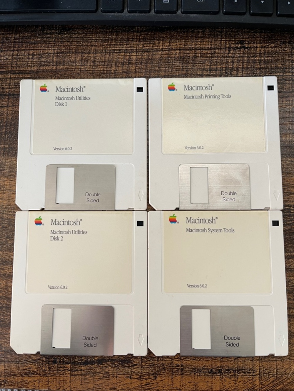 Apple Macintosh 3.5" Floppy Disks – White and Silver (Set of 4)